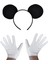 Siyah Mickey Mouse Tacı ve Beyaz Eldiven Seti 1