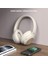 ES208 Kablosuz Bluetooth 5.3 Mikrofonlu Katlanabilir Kulak Üstü Kulaklık - Bt/aux/girişi, Rahat ve Terletmeyen Kulak Yastıkları, 20 Saate Kadar Dinleme Süresi, Kulak Üstü Kulaklık Krem 2