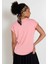 Omuzu Brode Detaylı Pembe Tişört 3