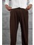 Kahverengi W11 Kumaş Baggy Pantolon 2