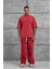 Kırmızı Yıkamalı Basic Baggy Eşofman 4
