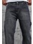 Siyah MB Parça Detaylı Baggy Jean 4