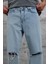 Mavi Cth Yırtık Detaylı Baggy Jean 4