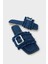 Kadın Püskül Detay Tokalı Denim Terlik LACİVERT 2