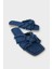 Kadın Püskül Detay Çapraz Denim Terlik LACİVERT 2