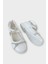 Hafif Taban Cırtlı Taşlı Kız Çocuk Babet Ayakkabı BEYAZ 4