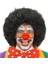 Siyah Renk Kıvırcık Afro Bonus Peruk Saç ve Kırmızı Sünger Burun Seti 1