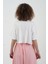 Ekru Best Think Ever Baskılı Crop Tshirt 4