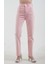 Pembe Paçası Dikişsiz Mom Fit Jean Pantolon 4