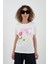 Beyaz Minimal Çiçek Baskılı Tshirt 3
