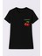 Kiraz Baskı Siyah Kadın T-Shirt Model 3 1