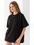 Kadın Bisiklet Yaka Kalp Aksesuarlı T-Shirt Siyah - 25773 2
