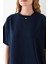 Kadın Bisiklet Yaka Kalp Aksesuarlı T-Shirt Lacivert - 25773 4