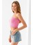 Kadın Straplez Yaka Fitilli Crop Pembe - MS0000245 1