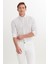 %100 Pamuk Slim Fit Dar Kesim Düğmeli Gömlek Yaka Armürlü Gömlek 1