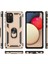 Samsung Galaxy A02S Kılıf Sofya Yüzüklü Silikon Kapak - Gold Ferrg 3