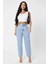 Kadın Beyaz Kare Yaka Crop Top Bluz 3