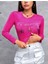 Ithal Y2K Coquette Pembe Uzun Kollu Taşlı Vintage Yazılı Yıldızlı Bluz 1