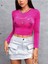 Ithal Y2K Coquette Pembe Uzun Kollu Taşlı Vintage Yazılı Yıldızlı Bluz 3