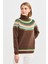 Kadın Tam Balıkçı Yaka Yün Kazak D.kahve 3
