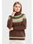 Kadın Tam Balıkçı Yaka Yün Kazak D.kahve 4