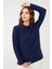 Kadın Dikişsiz Örgü Kazak 02421280 Lacivert 4