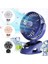 Mandallı Şarjlı Fan Mini Klima Vantilatör Ev Araç Bebek Arabası LED Ekranlı Serinletici Fan 1