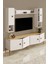 %100 Mdf Tv Ünitesi 180 cm Desenli Dolaplı Raflı Tv Ünitesi 1