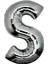 S Harf Folyo Balon Gümüş Renk 40 Inç 1