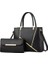Mkjınmeı Kadın Büyük Kapasiteli Omuz Askılı Çanta Set - Siyah (Yurt Dışından) 1
