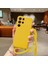 iPhone 12 Pro Max ile Uyumlu Ipli Boyun Askılı Silikon Kılıf Kadife Iç Yüzeyli Epiphany Kılıf Sarı 1