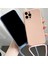 iPhone 12 Pro Max ile Uyumlu Ipli Boyun Askılı Silikon Kılıf Kadife Iç Yüzeyli Epiphany Kılıf Sarı 4