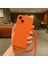 Apple iPhone 15 ile Uyumlu Ipli Boyun Askılı Silikon Kılıf Kadife Iç Yüzeyli Epiphany Kılıf Turuncu 1
