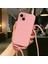 Apple iPhone 15 ile Uyumlu Ipli Boyun Askılı Silikon Kılıf Kadife Iç Yüzeyli Epiphany Kılıf Pembe 1