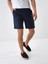 Lacivert Regular Fit Keten Basic Şort 1