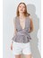 Kadın Kahve Önü Arkası V Beli Drapeli Peplum Bluz 3