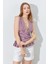 Kadın Bordo Önü Arkası V Beli Drapeli Peplum Bluz 3