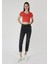 Slim Fit Yuvarlak Yaka Çiçekli Kadın Kirmizi Kısa Kol Tişört 3