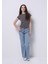 Slim Fit Yuvarlak Yaka Düz Kadın Gri Kısa Kol Tişört 3