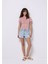 Slim Fit Yuvarlak Yaka Baskılı Kadın Pembe Kısa Kol Tişört 3