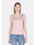 Slim Fit Yuvarlak Yaka Düz Kadın Pembe Kısa Kol Tişört 1