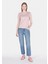 Slim Fit Yuvarlak Yaka Düz Kadın Pembe Kısa Kol Tişört 3