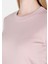 Slim Fit Yuvarlak Yaka Düz Kadın Pembe Kısa Kol Tişört 4