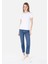 Slim Fit Yuvarlak Yaka Düz Kadın Beyaz Kısa Kol Tişört 3