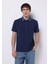 Regular Fit Polo Yaka Düz Erkek Mavi Kısa Kol Tişört 1