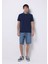 Regular Fit Polo Yaka Düz Erkek Mavi Kısa Kol Tişört 3
