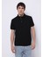 Regular Fit Polo Yaka Düz Erkek Siyah Kısa Kol Tişört 1