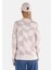 Slim Fit Yuvarlak Yaka Baskılı Kadın Beyaz Kazak 2