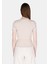Slim Fit Polo Yaka Düz Kadın Bej Kısa Kol Tişört 2