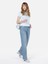 Slim Fit Yuvarlak Yaka Düz Kadın Mavi Kısa Kol Tişört 3